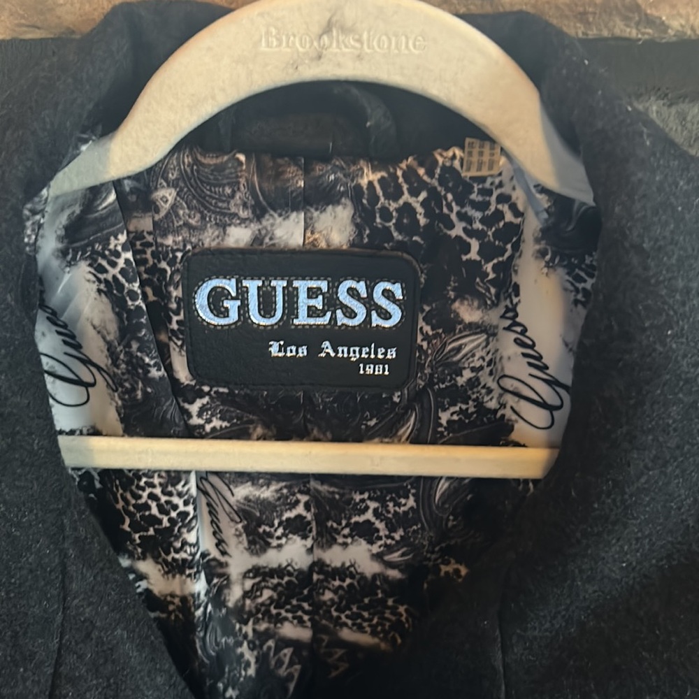 Guess Gray Wool Double Breasted Medium Coat; Fully Lined; Silver Buttons; NWOT - Picture 10 of 12
